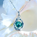 Crystal Breeze aromatherapy jewellery by Lilanimus, silver white gold-plated diffuser necklace