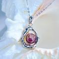 Rose Tide aromatherapy jewellery by Lilanimus, a silver white gold-plated diffuser necklace