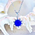 Sunshine Corail Blue Aromatherapy Necklace by Lilanimus, handmade aroma jewellery, perfect as an essential oil necklace
