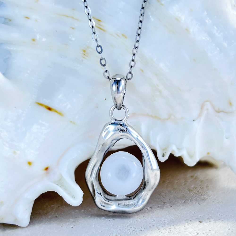 Lunar Shell Essential Oil Diffuser Necklace